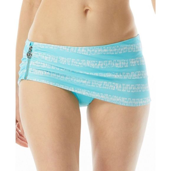 Michael Kors MM4J477 Women Sz M Turquoise Skirted Hipster Bikini Swim Bottom $90 - Picture 7 of 7